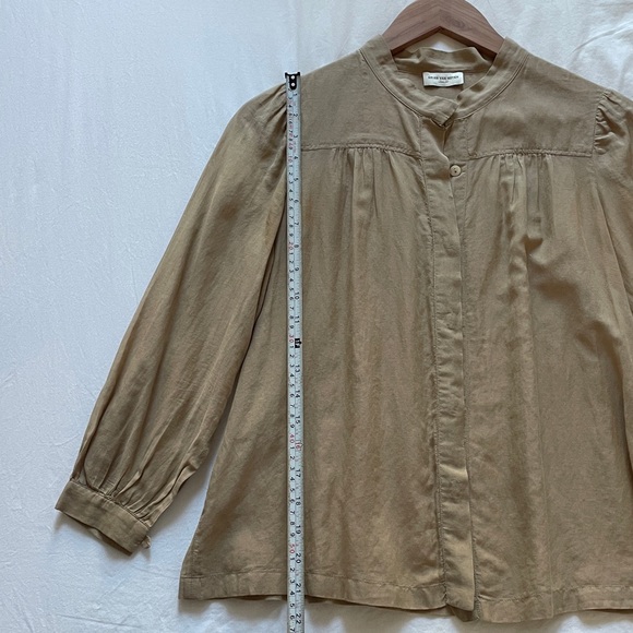 Dries Van Noten Light Brown Cotton Silk Button Down Shirt - Picture 7 of 12